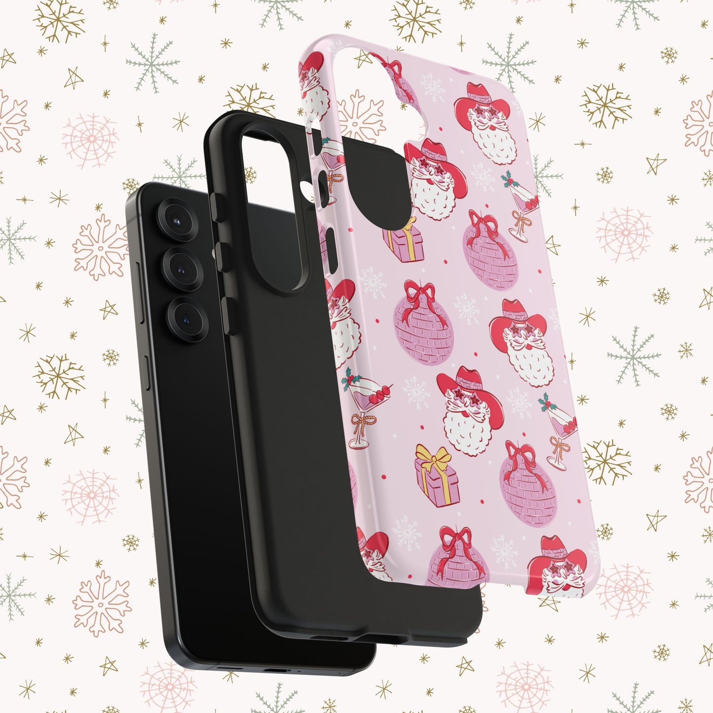 Preppy pink santa phone case