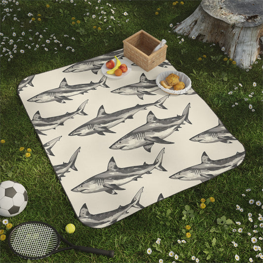 Simple Shark Picnic Blanket