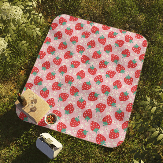 Strawberry Summer Picnic Blanket