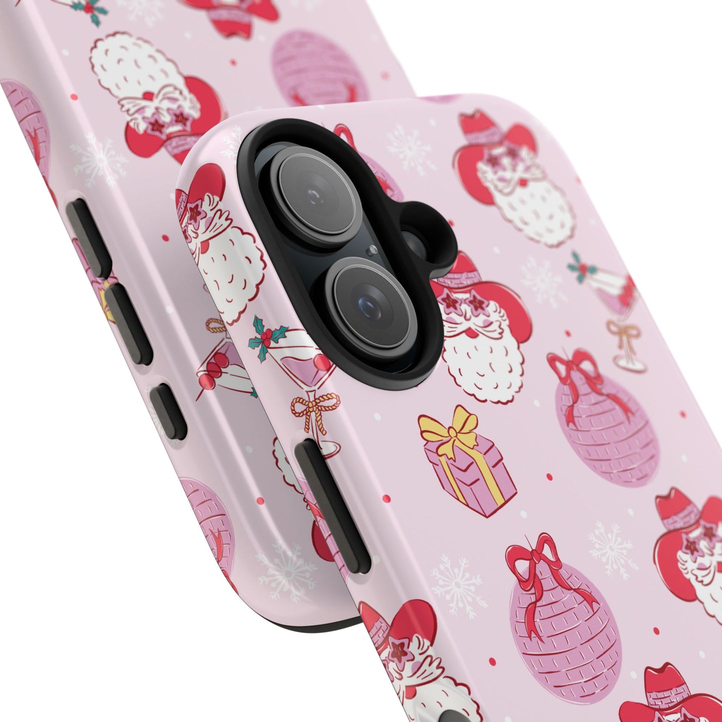 Preppy pink santa phone case