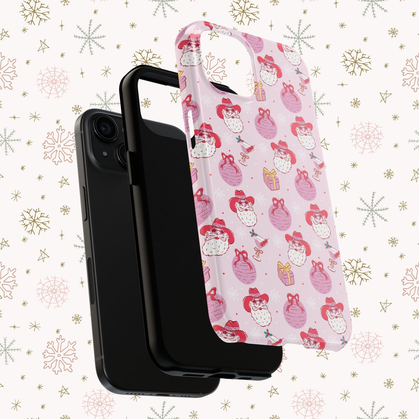 Preppy Pink Santa Phone Case