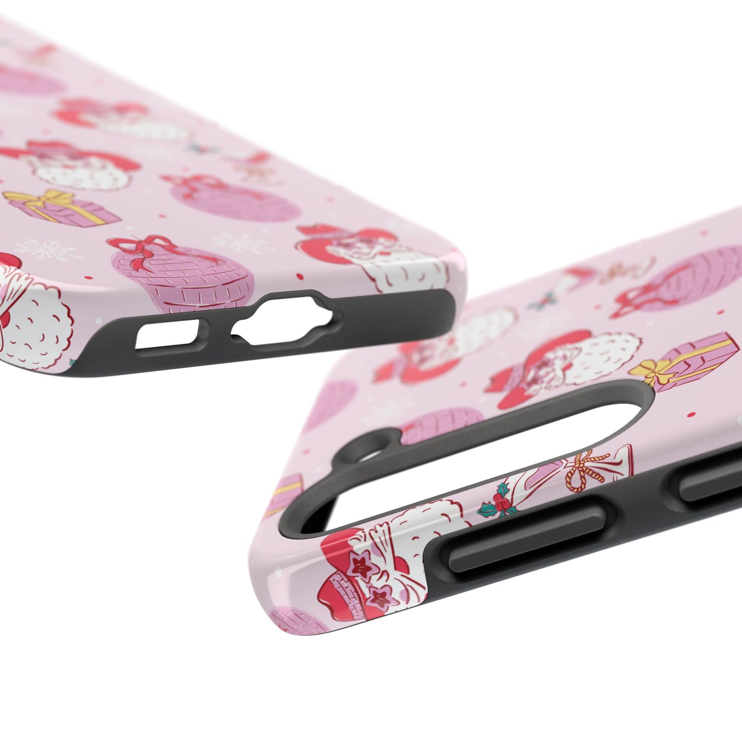 Preppy pink santa phone case