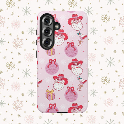Preppy pink santa phone case