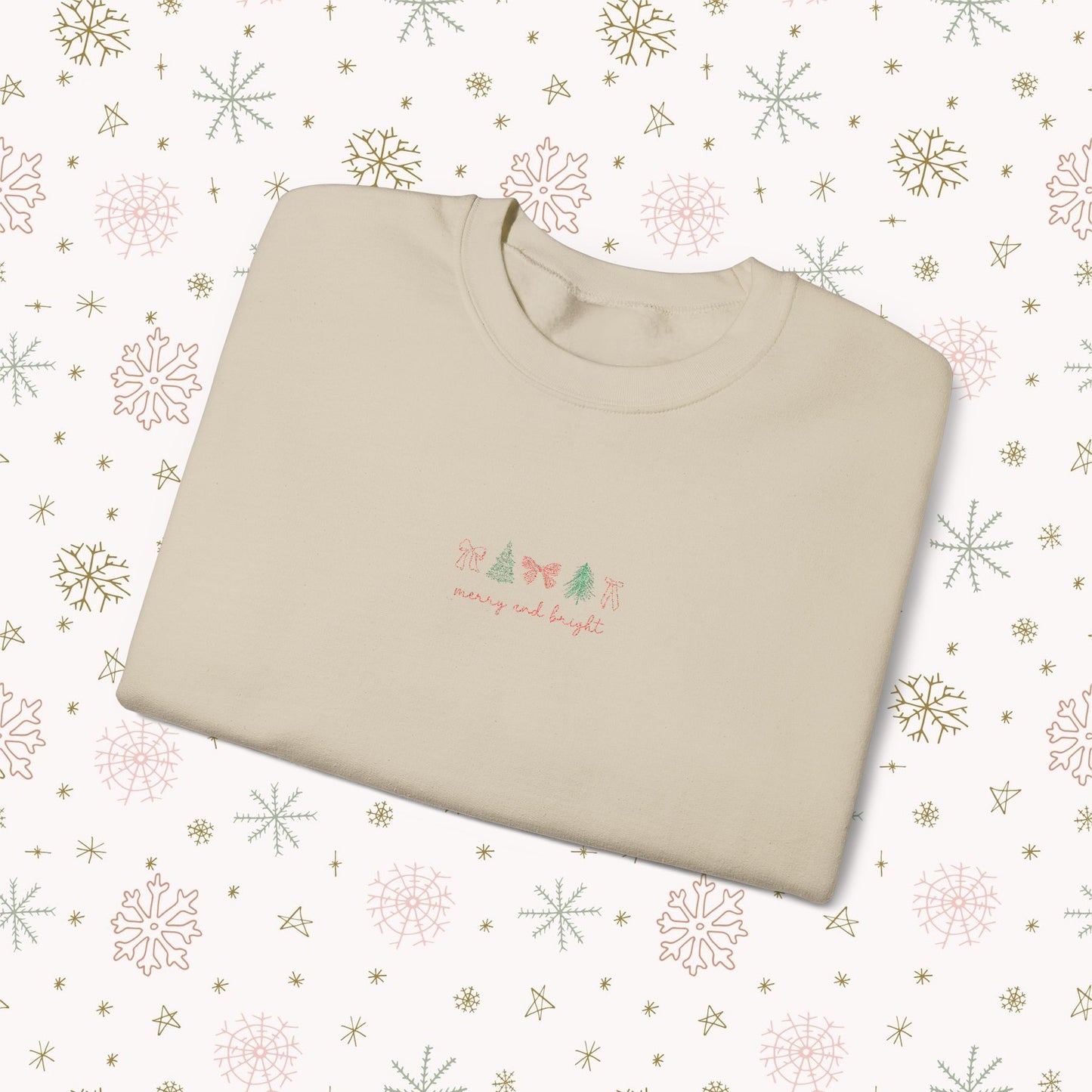 Merry and Bright, Embroidered Crew