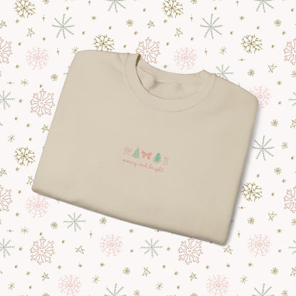 Merry and Bright, Embroidered Crew