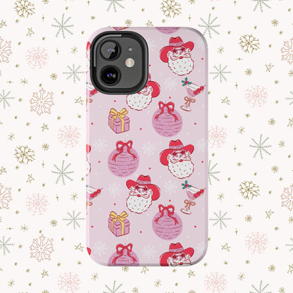 Preppy pink santa phone case