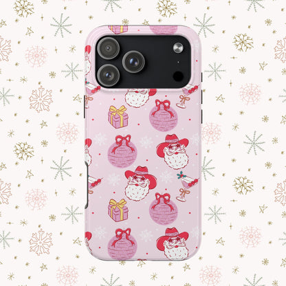 Preppy pink santa phone case