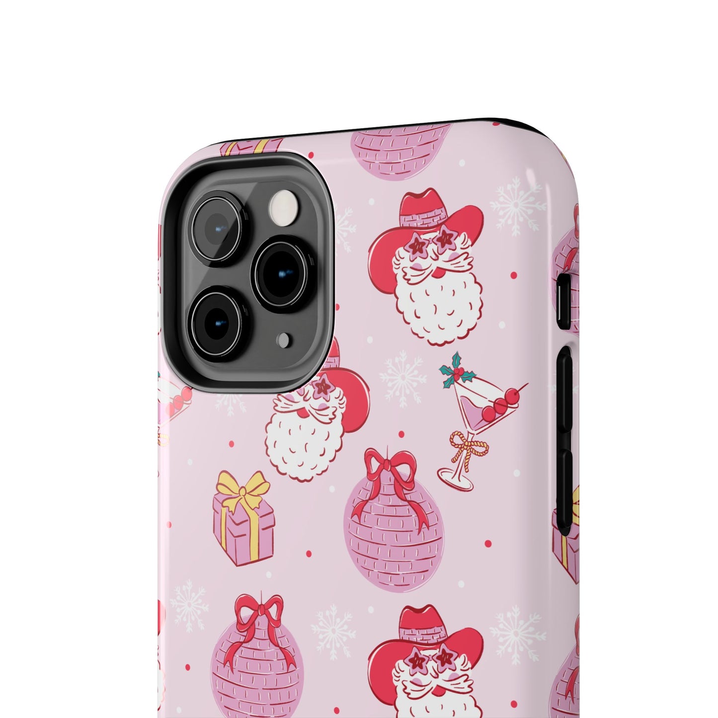 Preppy pink santa phone case