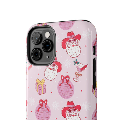 Preppy pink santa phone case