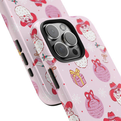 Preppy pink santa phone case