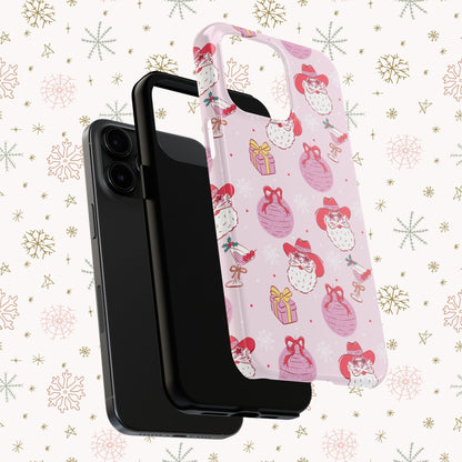 Preppy pink santa phone case