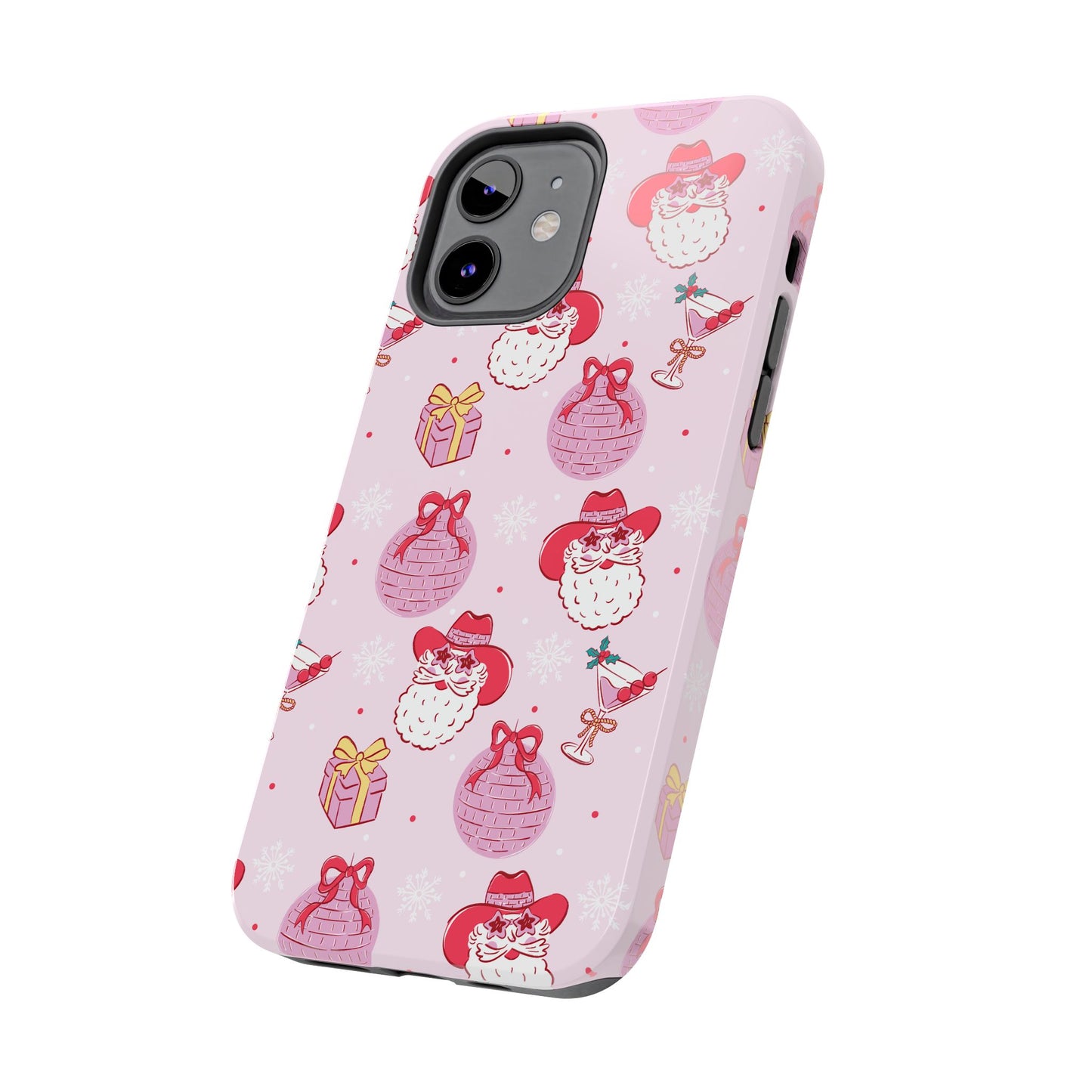 Preppy pink santa phone case
