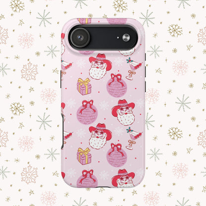 Preppy pink santa phone case