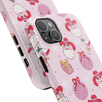 Preppy pink santa phone case