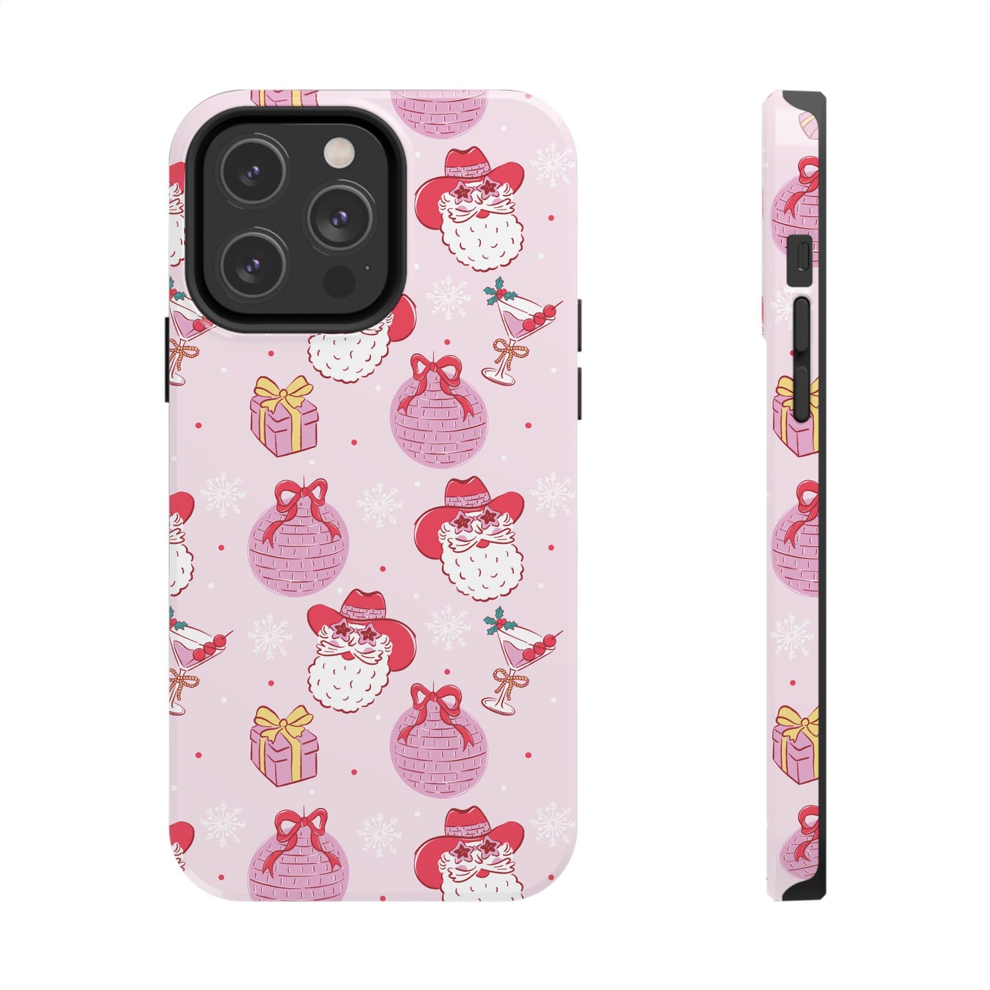Preppy pink santa phone case