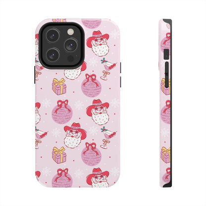 Preppy pink santa phone case