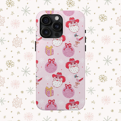 Preppy pink santa phone case