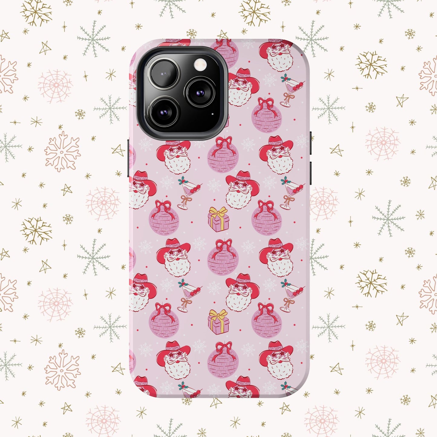 Preppy Pink Santa Phone Case