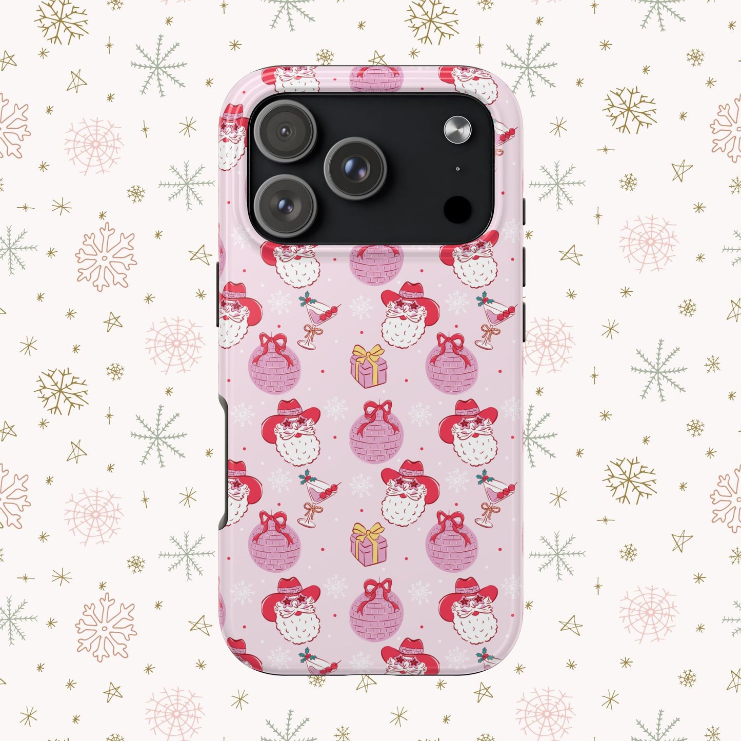 Preppy Pink Santa Phone Case