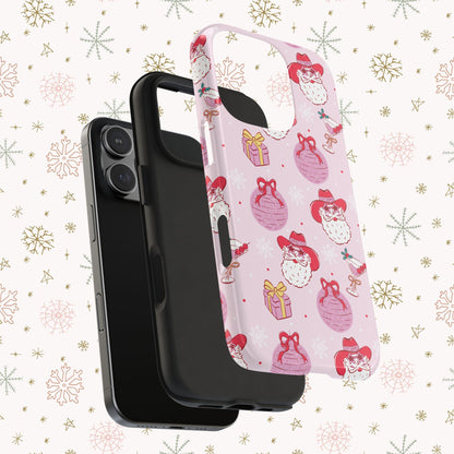 Preppy pink santa phone case