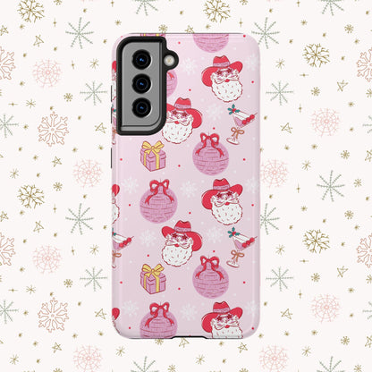 Preppy pink santa phone case