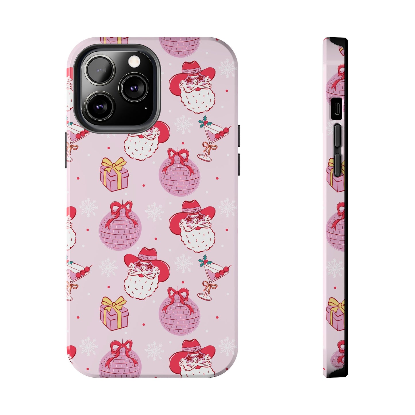 Preppy pink santa phone case