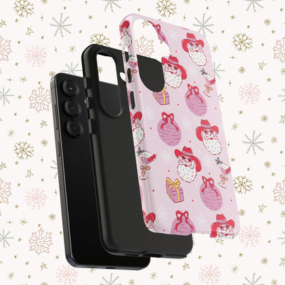 Preppy pink santa phone case