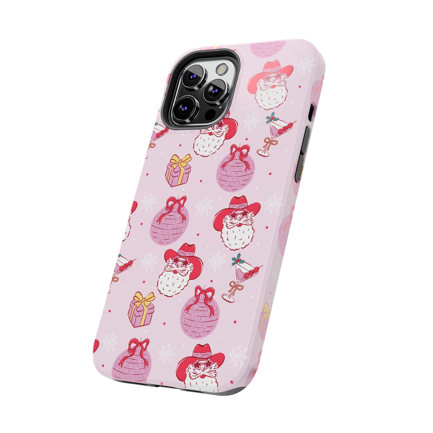 Preppy pink santa phone case