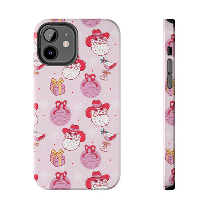Preppy pink santa phone case