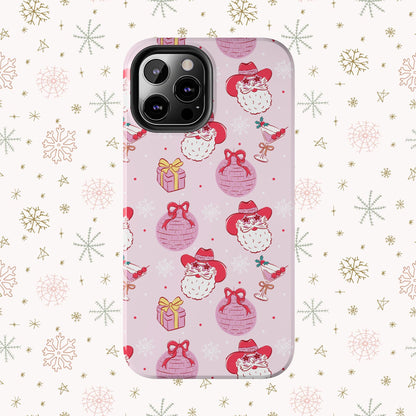 Preppy pink santa phone case