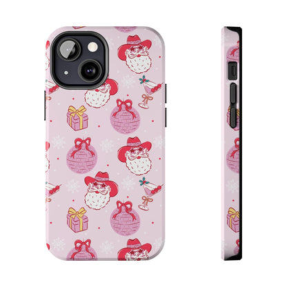 Preppy pink santa phone case