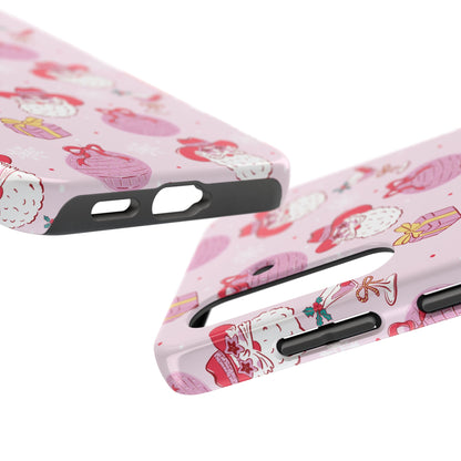 Preppy pink santa phone case
