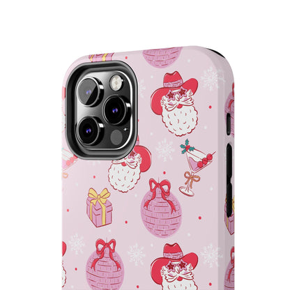 Preppy pink santa phone case
