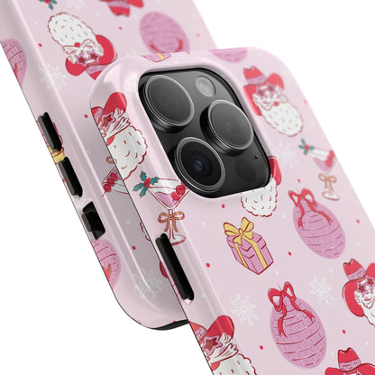 Preppy pink santa phone case