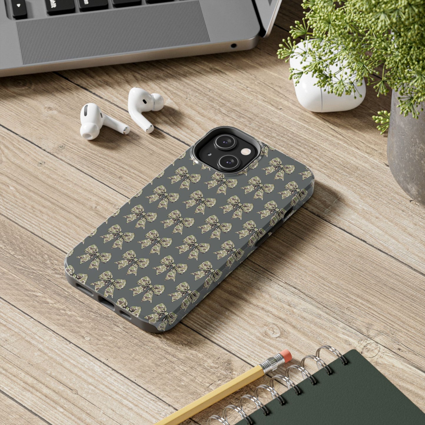 Vintage Camouflage Bow Phone Case