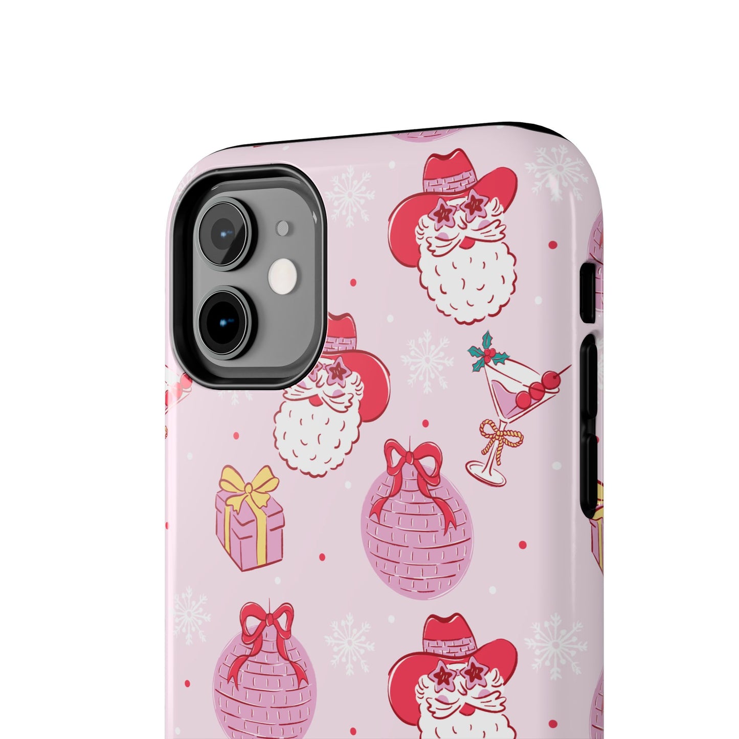 Preppy pink santa phone case