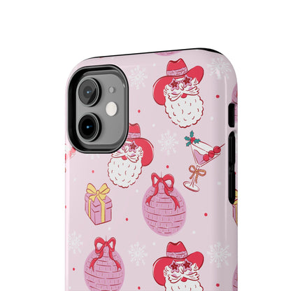 Preppy pink santa phone case