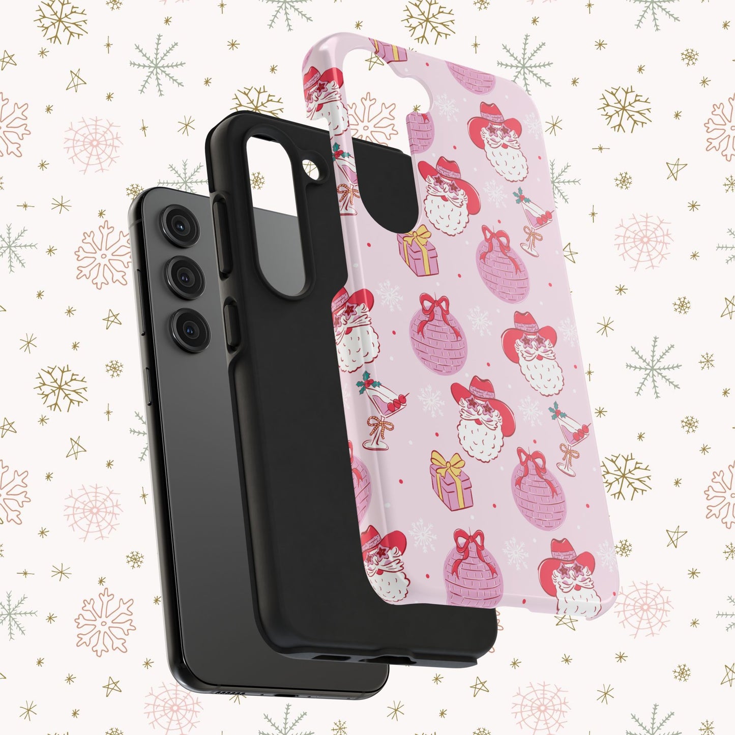 Preppy pink santa phone case