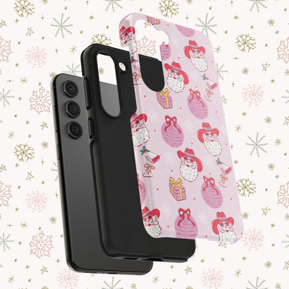 Preppy pink santa phone case