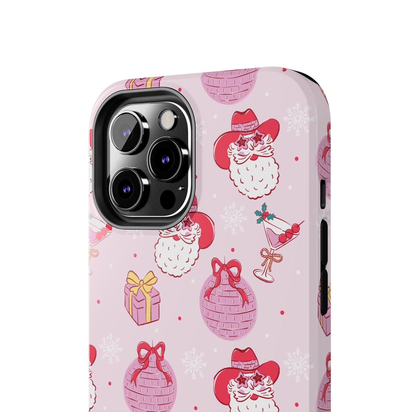 Preppy pink santa phone case