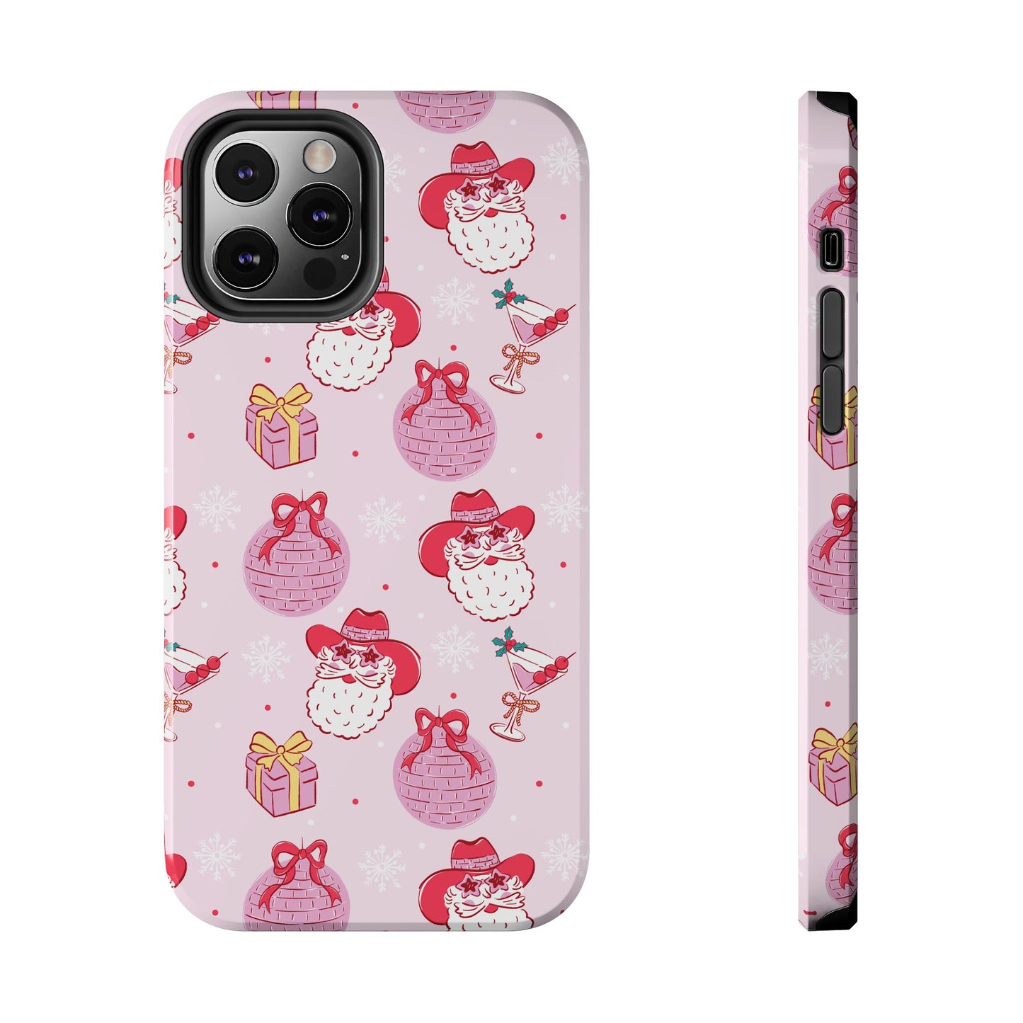 Preppy pink santa phone case