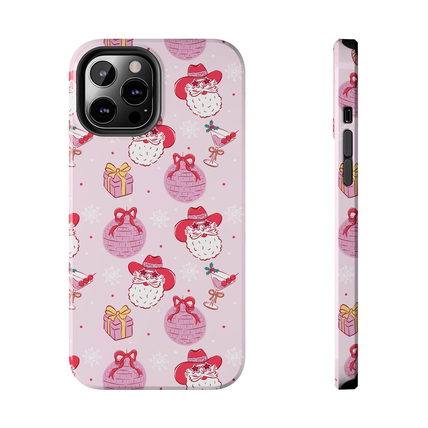 Preppy pink santa phone case