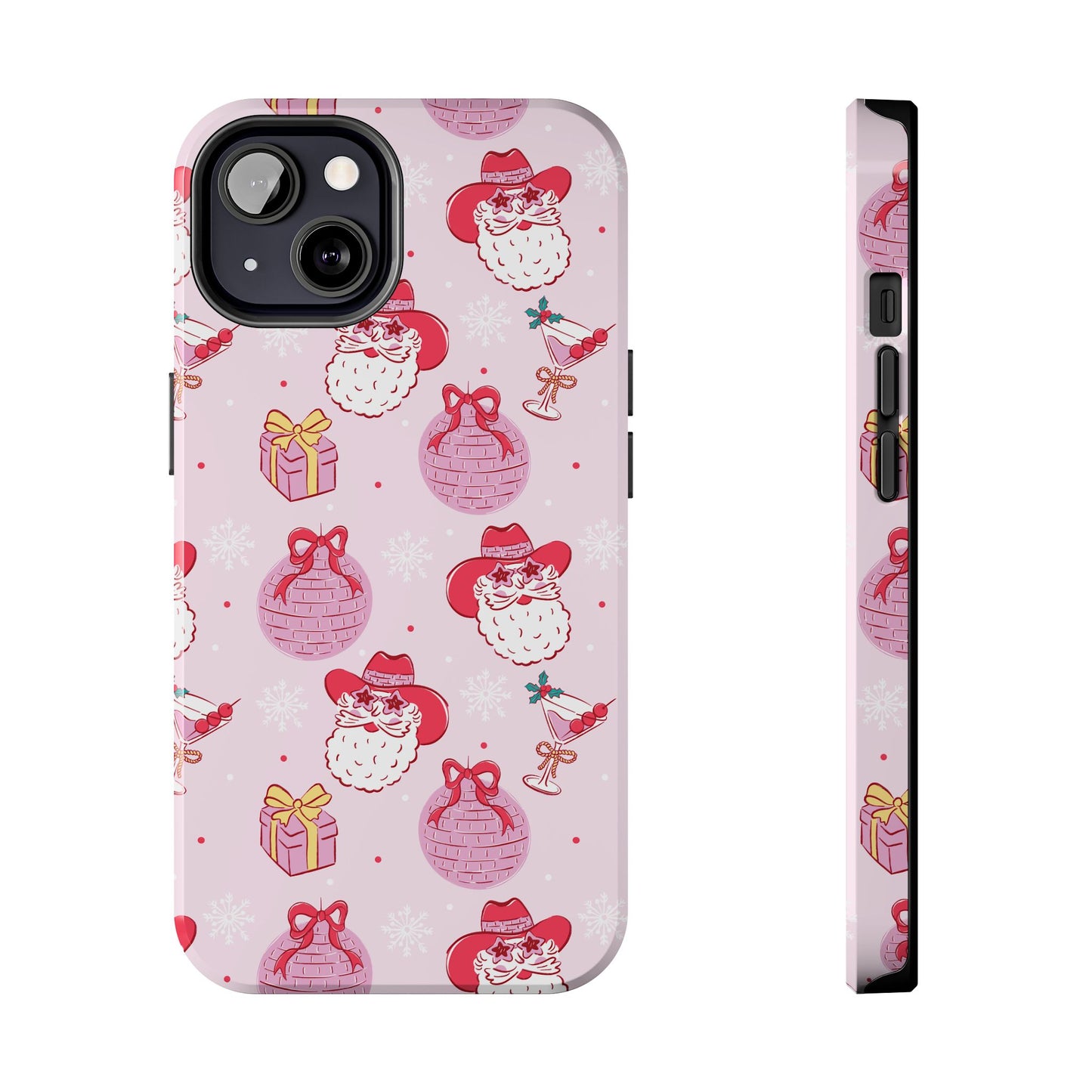 Preppy pink santa phone case