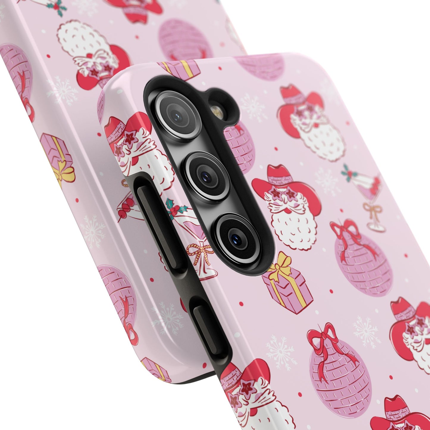 Preppy pink santa phone case