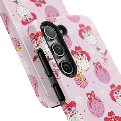 Preppy pink santa phone case