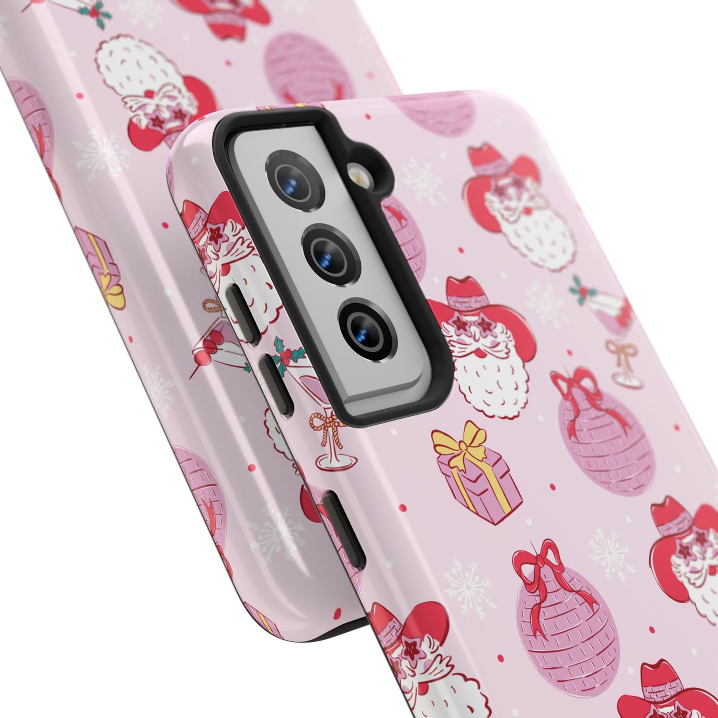 Preppy pink santa phone case