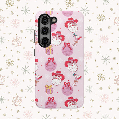 Preppy pink santa phone case
