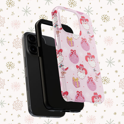 Preppy pink santa phone case