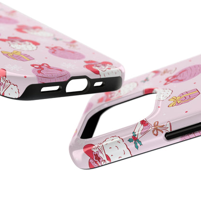 Preppy pink santa phone case