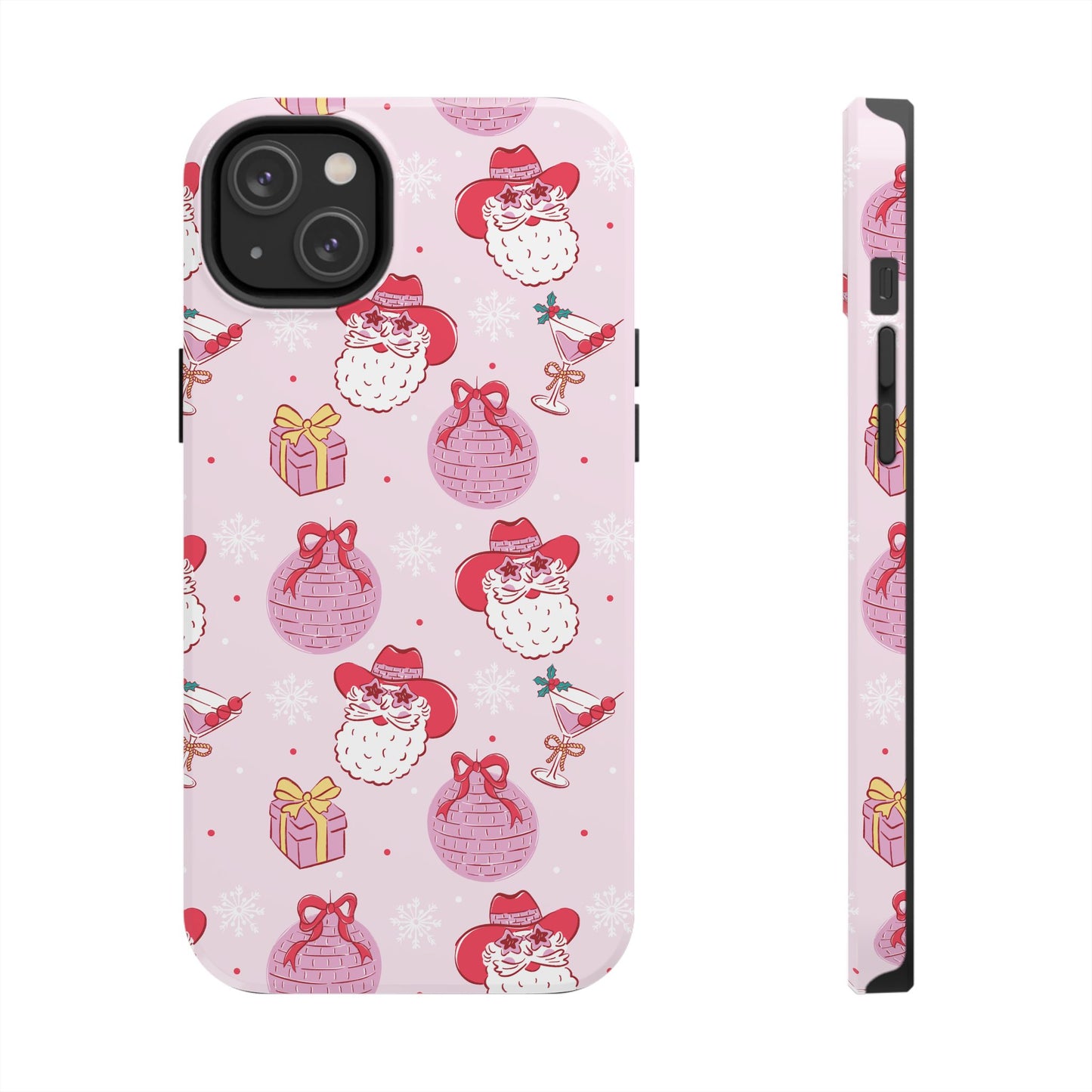 Preppy pink santa phone case